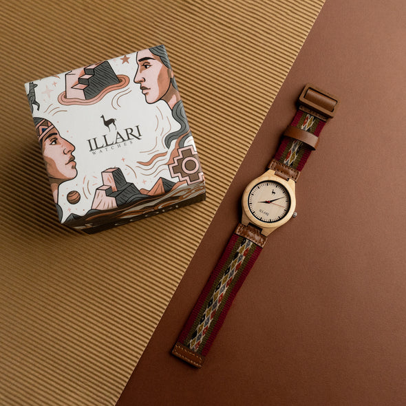 LLAMP’U SUT’I  ROJO | RELOJ INTIHUATANA | Colección CCOPI