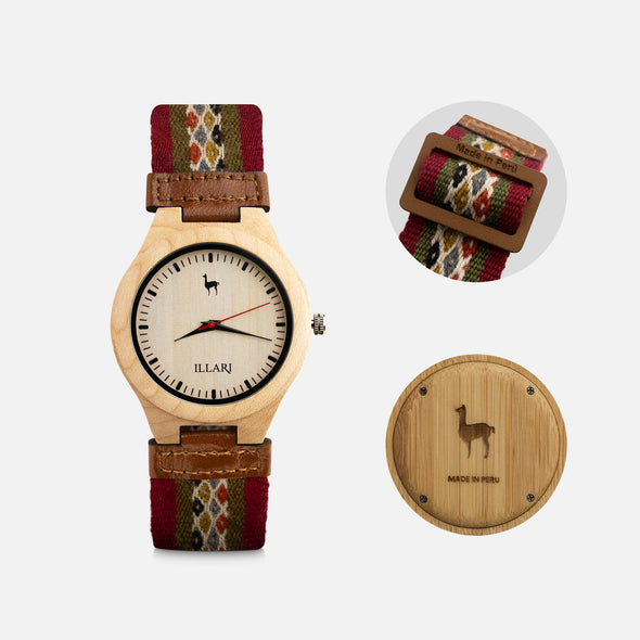 LLAMP’U SUT’I  ROJO | RELOJ INTIHUATANA | Colección CCOPI